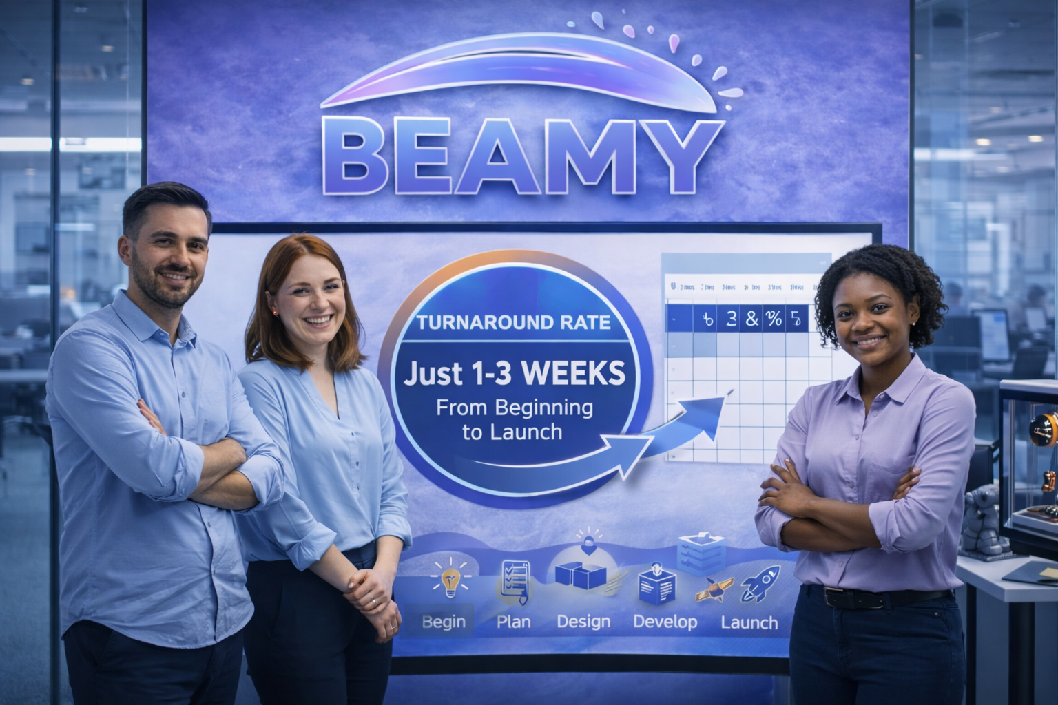 A quick launch process with your company's needs first included. Opt to schedule-out your launch to a specific date as well.